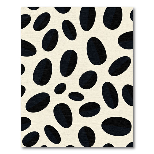 Cream Black Oval Spots Rug