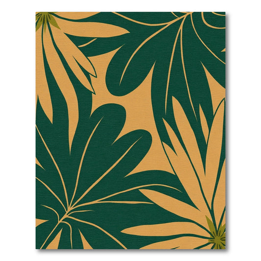 Deep Emerald Tropical Leaf Garden Rug