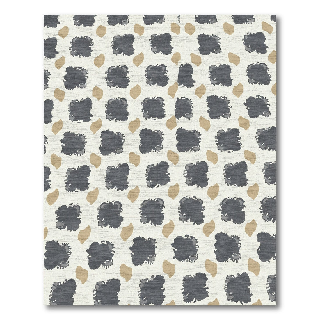 Dark Gray and Tan Abstract Blocks Rug