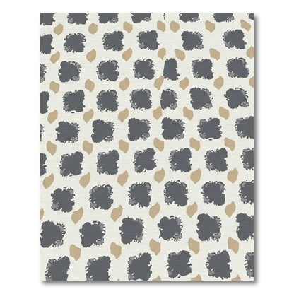 Dark Gray and Tan Abstract Blocks Rug