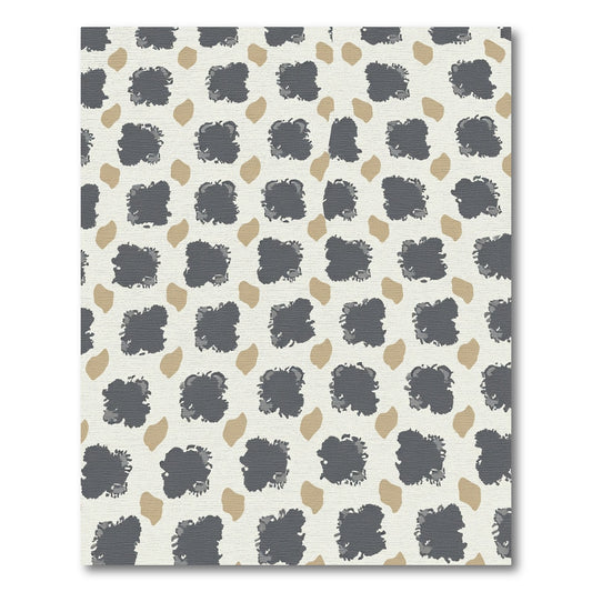 Dark Gray and Tan Abstract Blocks Rug