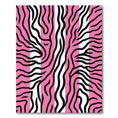 Pink Black White Zebra Stripe Rug
