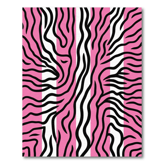 Pink Black White Zebra Stripe Rug