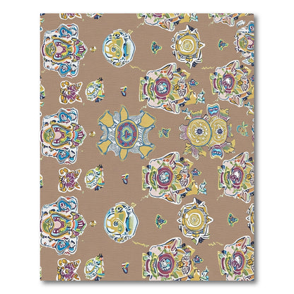 Whimsical Folk Art Floral Sunburst Rug