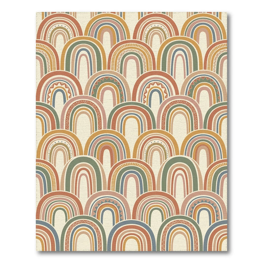 Boho Overlapping Multicolor Arches Rug