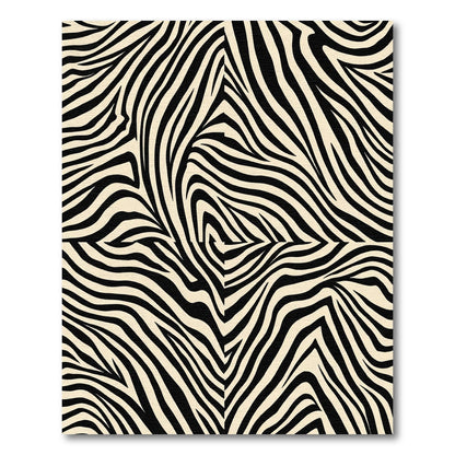 Cream Black Striking Animal Lines Rug