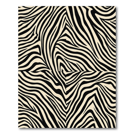 Cream Black Striking Animal Lines Rug
