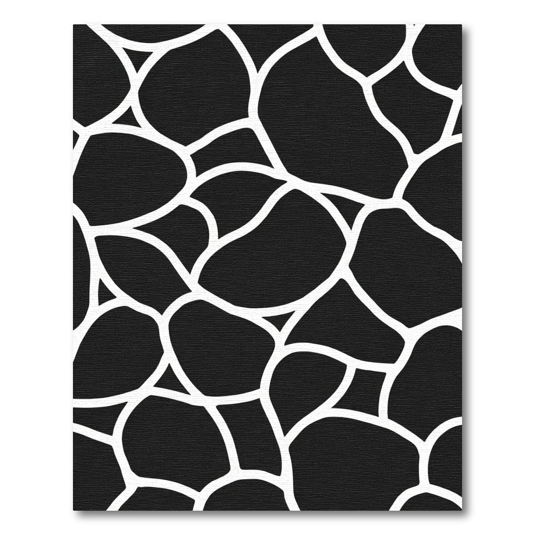 Black White Irregular Organic Shapes Rug