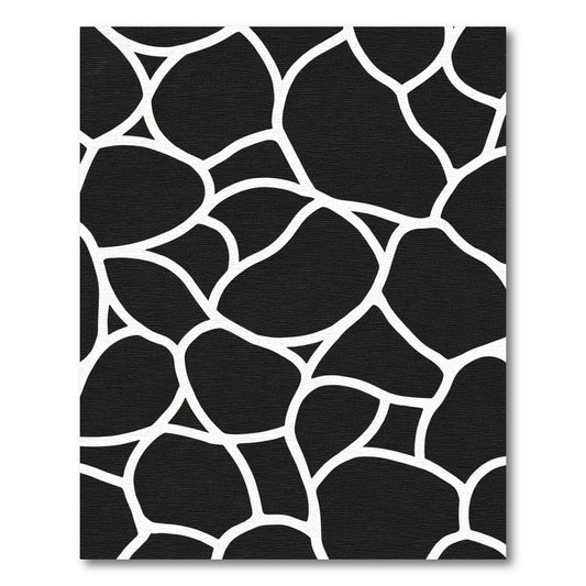 Black White Irregular Organic Shapes Rug