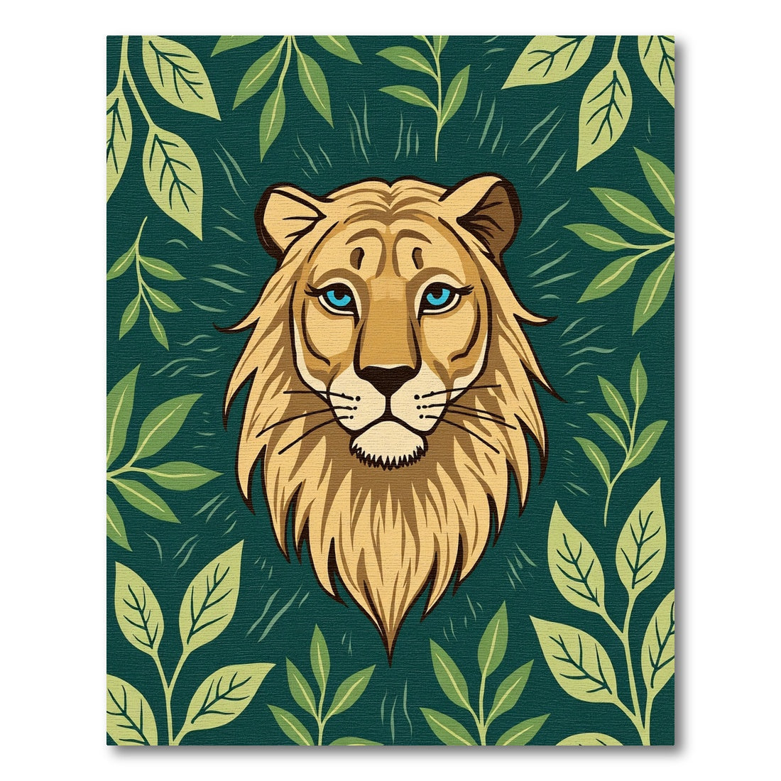 Golden Lion With Blue Eyes Jungle Rug
