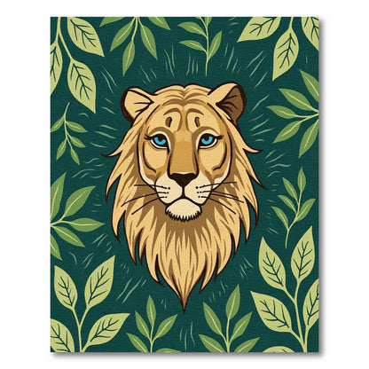 Golden Lion With Blue Eyes Jungle Rug