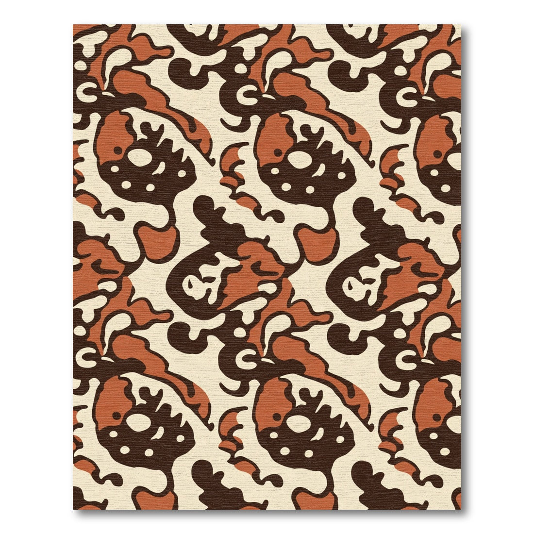 Brown Organic Abstract Composition Rug
