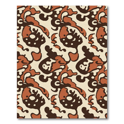 Brown Organic Abstract Composition Rug