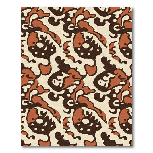 Brown Organic Abstract Composition Rug