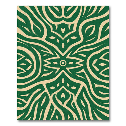 Emerald Green Abstract Organic Form Rug