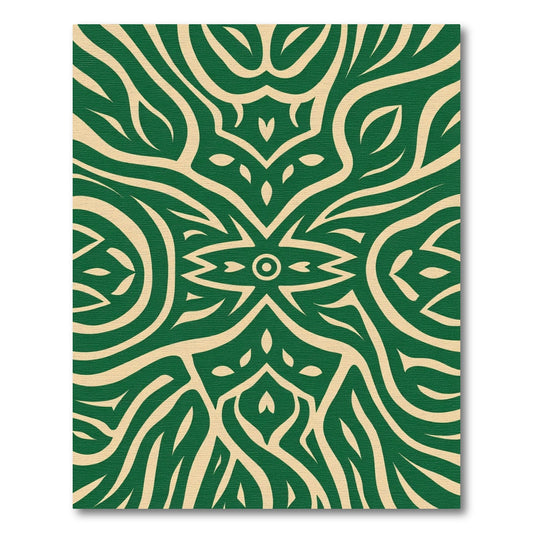 Emerald Green Abstract Organic Form Rug