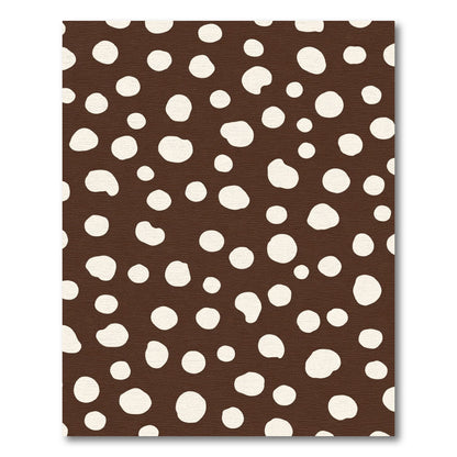 Brown Cream Scattered Dot Rug