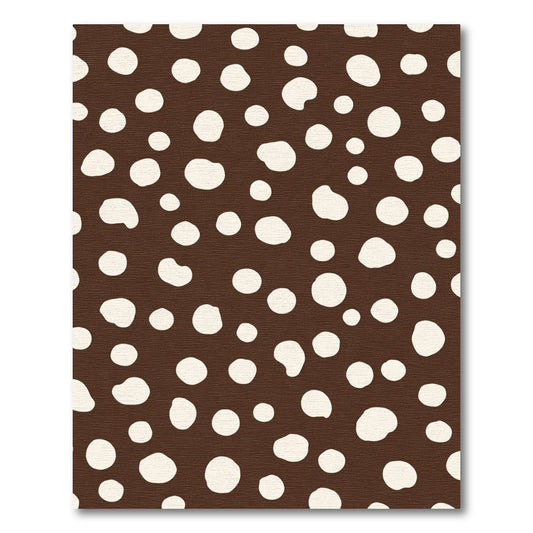 Brown Cream Scattered Dot Rug