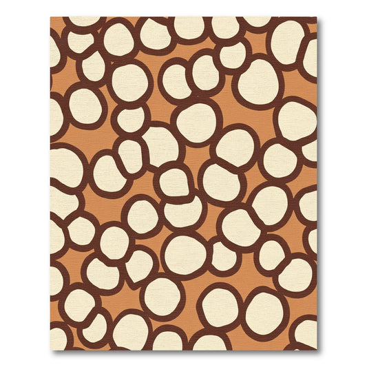 Brown Cream Organic Pebble Cluster Rug