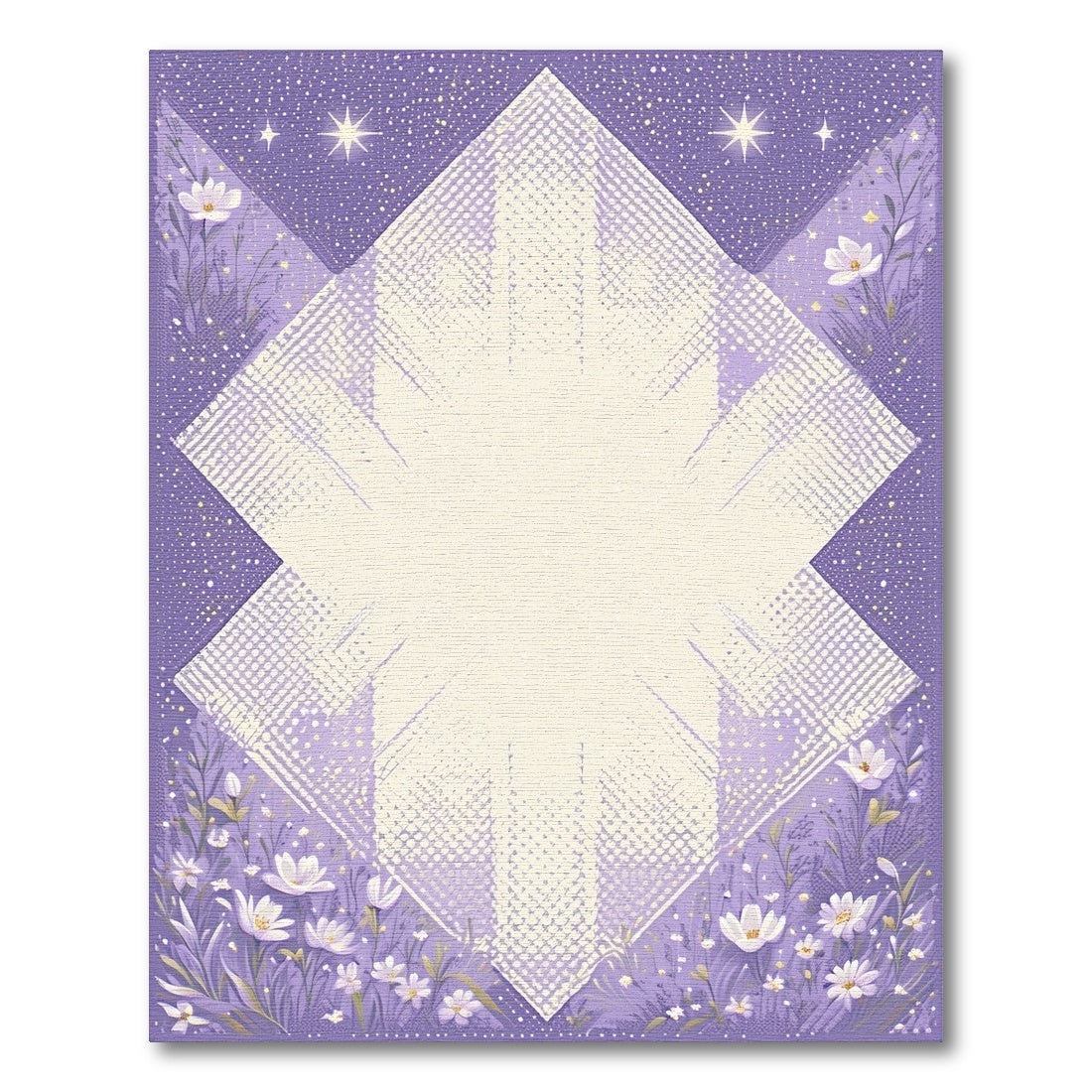 Purple Starry Geometric Floral Rug