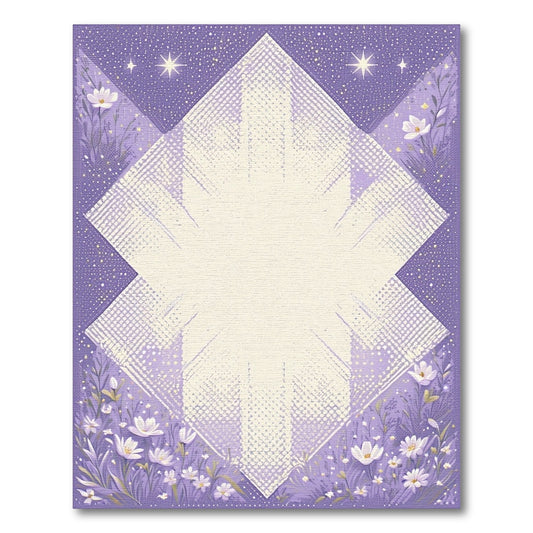 Purple Starry Geometric Floral Rug