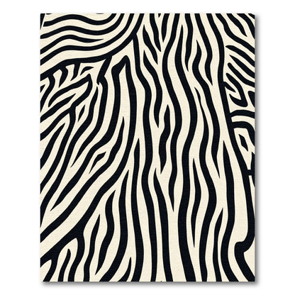 Black Cream Abstract Animal Stripe Rug