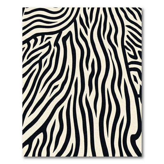 Black Cream Abstract Animal Stripe Rug