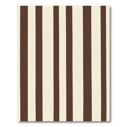 Classic Cream Brown Vertical Stripes Rug
