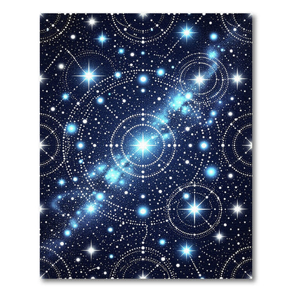 Cosmic Blue Starry Night Sky Rug