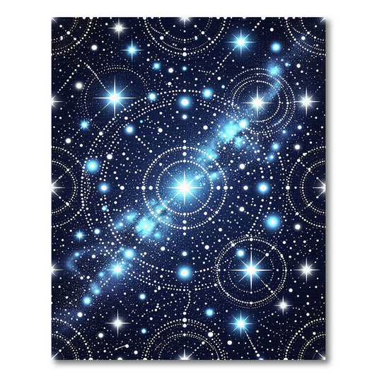 Cosmic Blue Starry Night Sky Rug