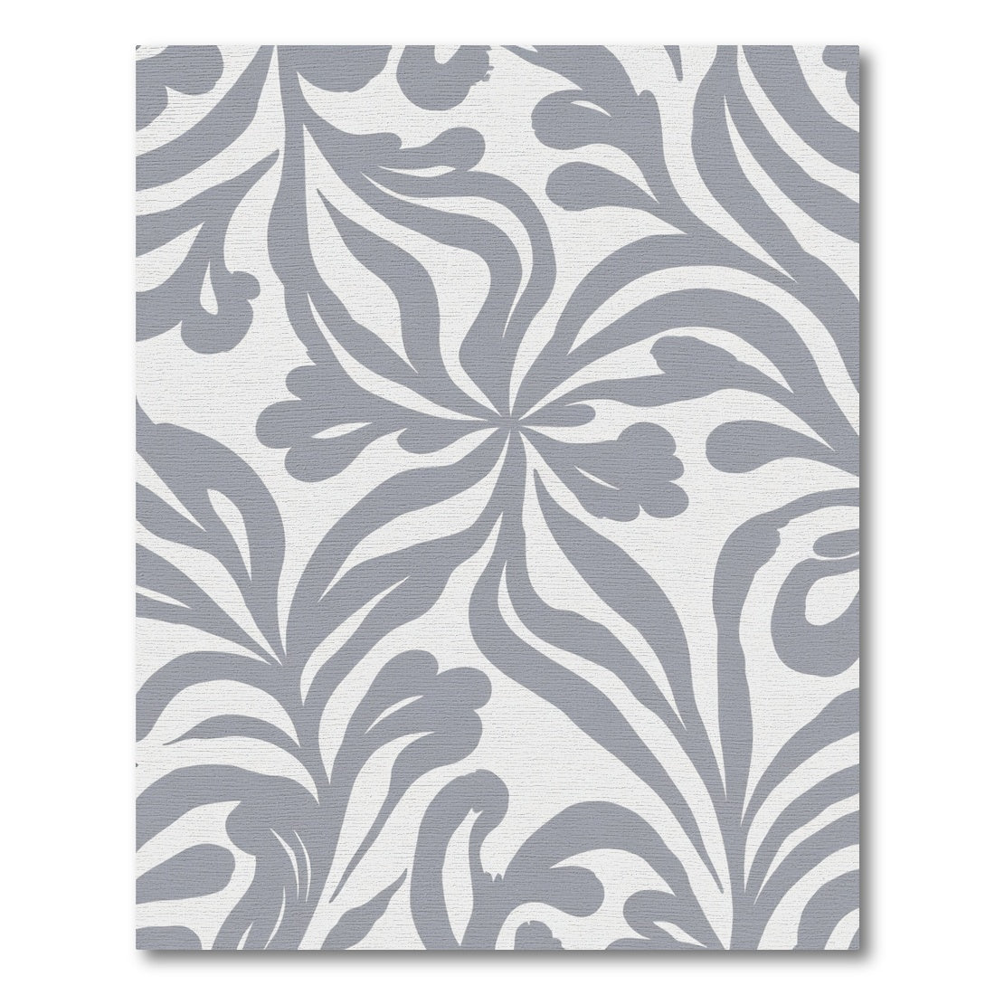 Soft Gray Floral Swirl Rug