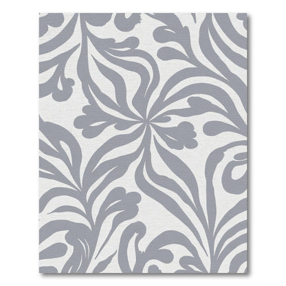 Soft Gray Floral Swirl Rug