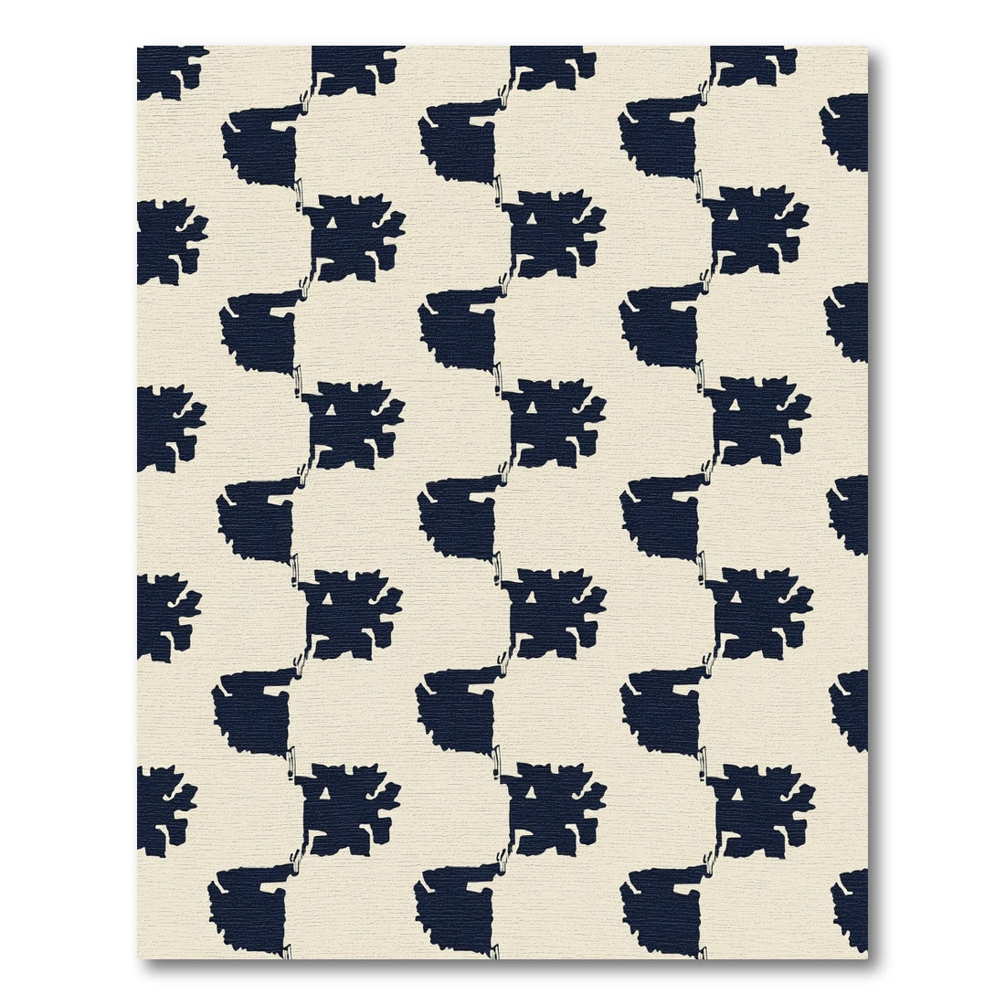 Navy Organic Offset Squares Rug