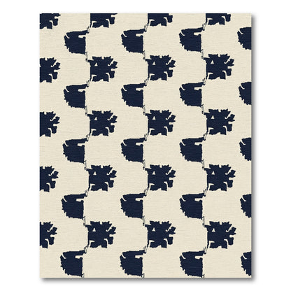 Navy Organic Offset Squares Rug