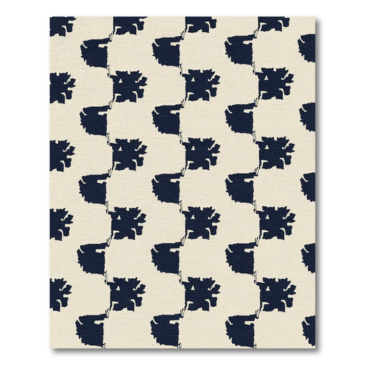 Navy Organic Offset Squares Rug