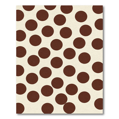 Ecru Chocolate Polka Dot Circles Rug