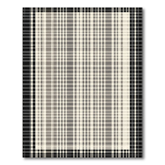 Neutral Tones Plaid Checkered Rug