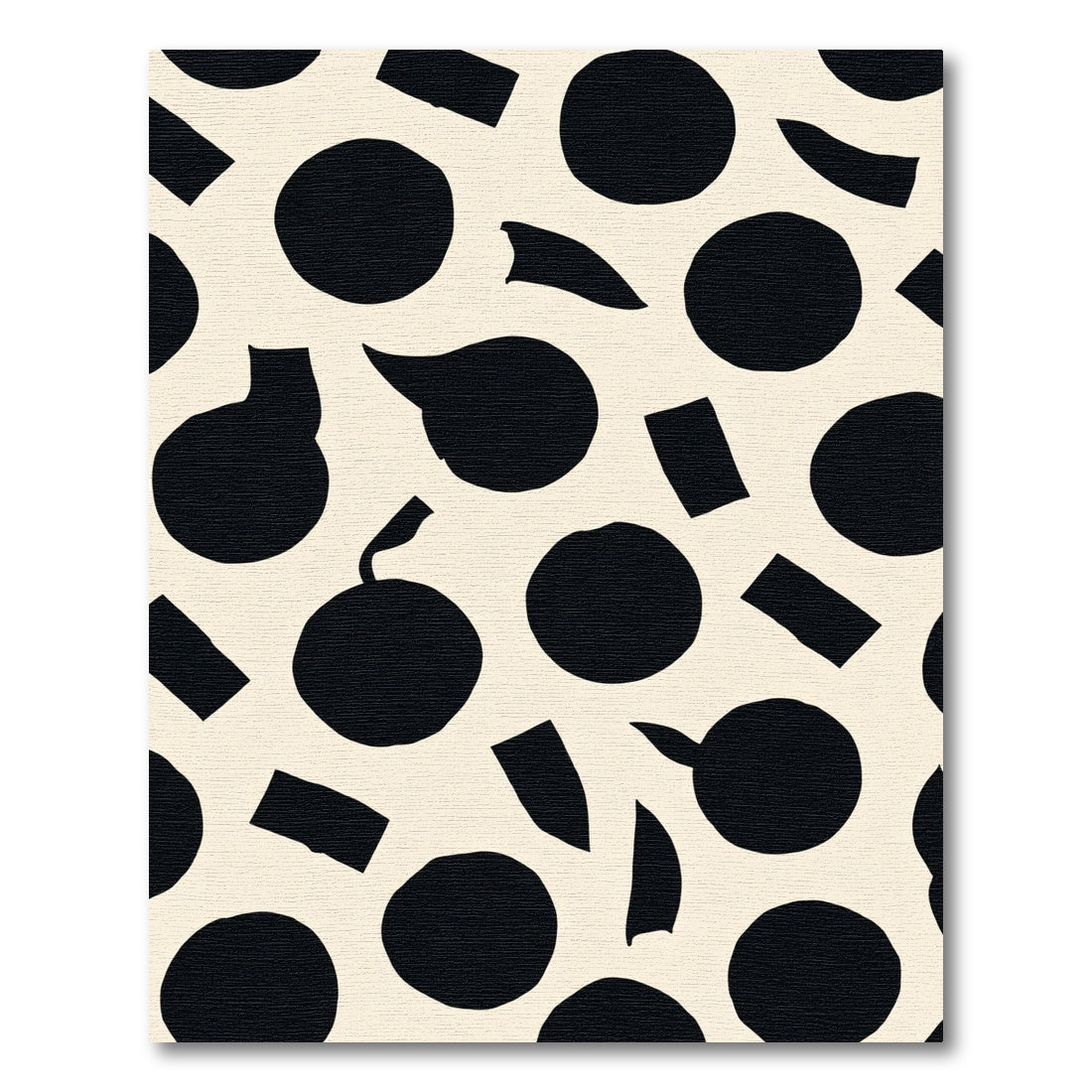 Abstract Circles and Rectangles Monochrome Rug