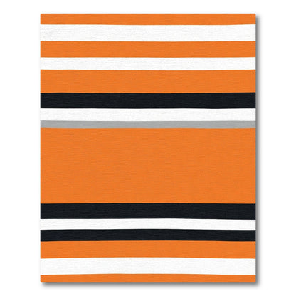 Bold Orange and White Striped Rug