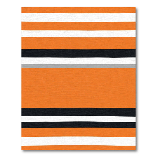 Bold Orange and White Striped Rug