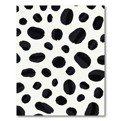 Black White Spotty Abstract Shape Rug