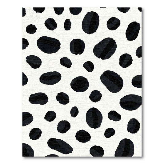Black White Spotty Abstract Shape Rug