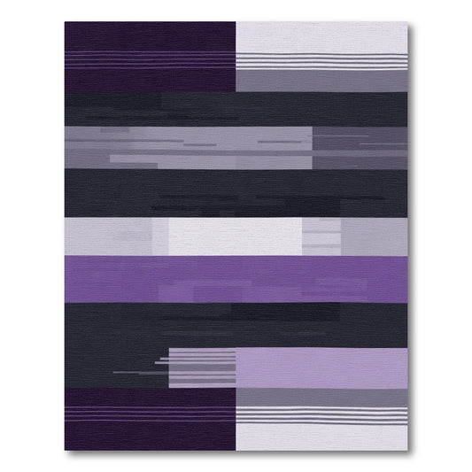 Plum and Gray Horizontal Blocks Rug