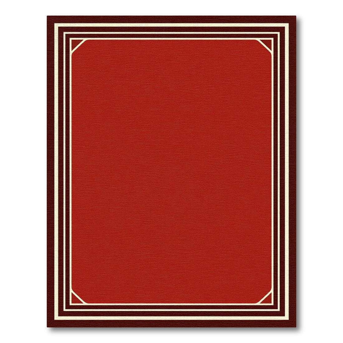 Crimson Red Bordered Rectangle Rug