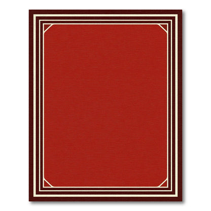 Crimson Red Bordered Rectangle Rug
