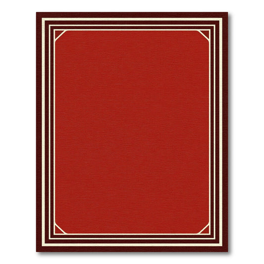 Crimson Red Bordered Rectangle Rug