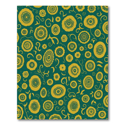 Golden Floral Medallion Emerald Rug