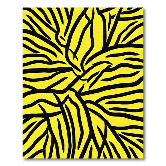 Bold Yellow Black Zebra Stripes Rug