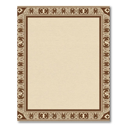 Ornate Brown Border Floral Ornament Rug