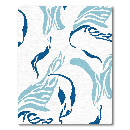 Oceanic Blue Abstract Swirl Rug